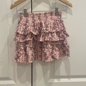 Love Shack Fancy children’s pink floral skirt